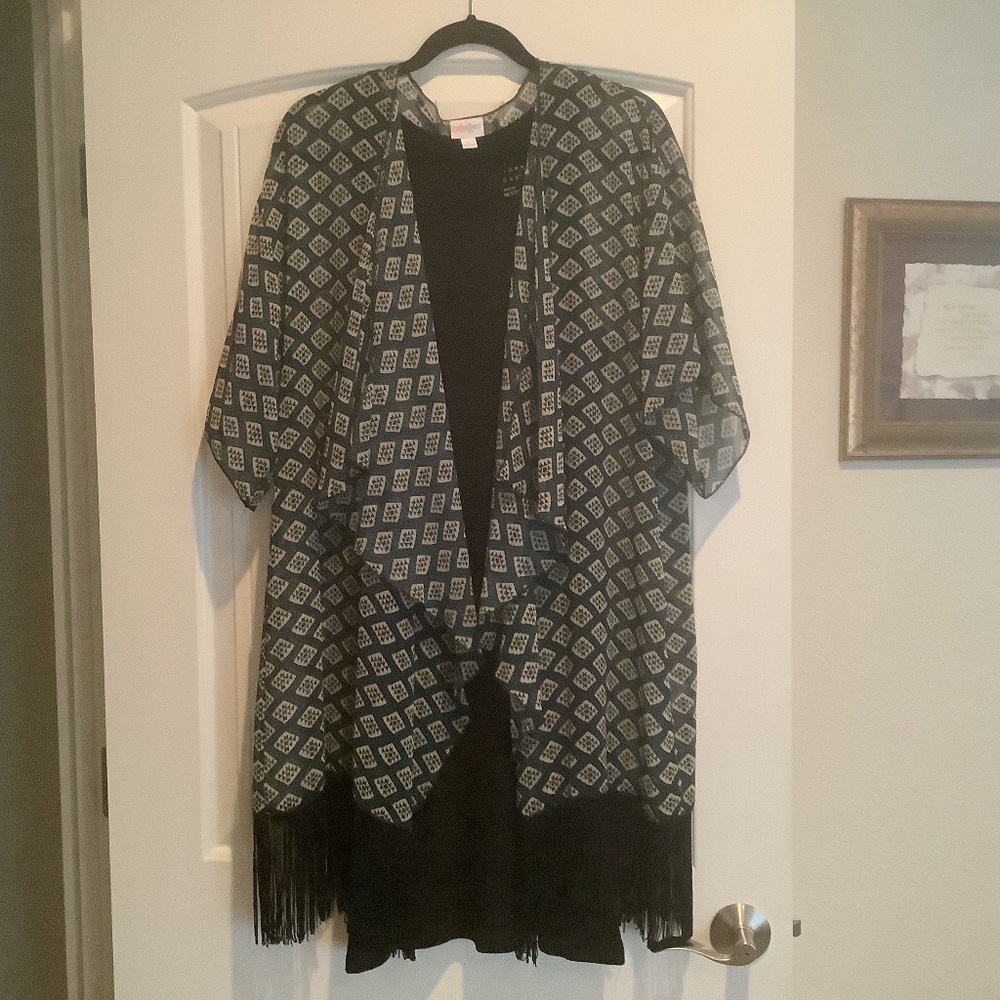 Knit Sleeveless Dress with Flowy Kimono Style Jacket